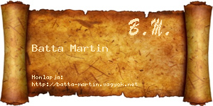 Batta Martin névjegykártya